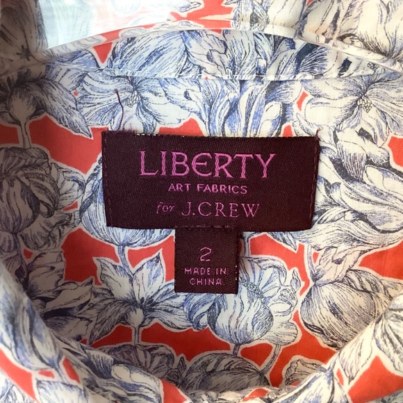J.Crew Liberty Fabric Popover Blouse in Matilda Tulip Floral - Red/Blue - 2 - Picture 5 of 6